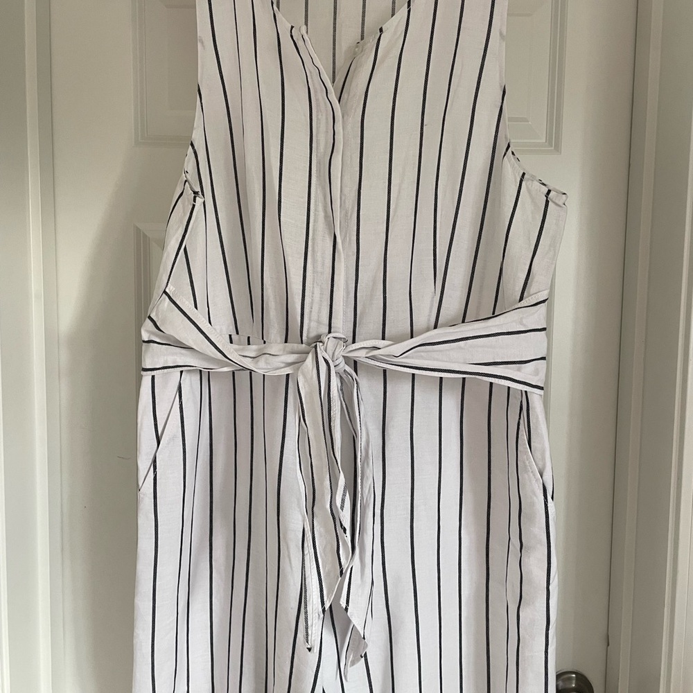 Banana Republic Black and White Striped Romper